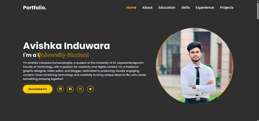 Portfolio V1 – Personal Web Portfolio